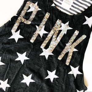 PINK Stars and Striped Crop Top